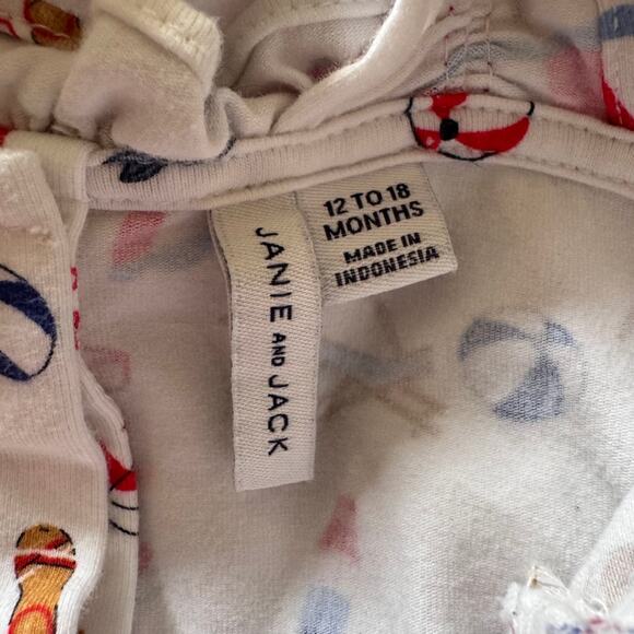 Janie and Jack Fourth of July Summer Beach Romper Red White Blue 12-18 Months - Picture 4 of 5